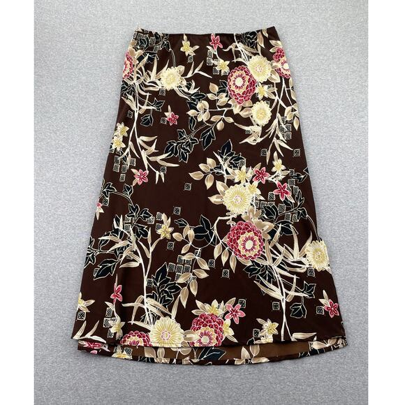 Vintage Kathie Lee Floral Maxi Skirt 14 Brown Pink Fairycore Hippie Grunge 90s - Picture 13 of 13